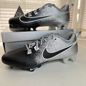 Nike Vapor Edge Speed 360 2 Metallic Silver Black Men Size‎ 7.5 Football Cleats